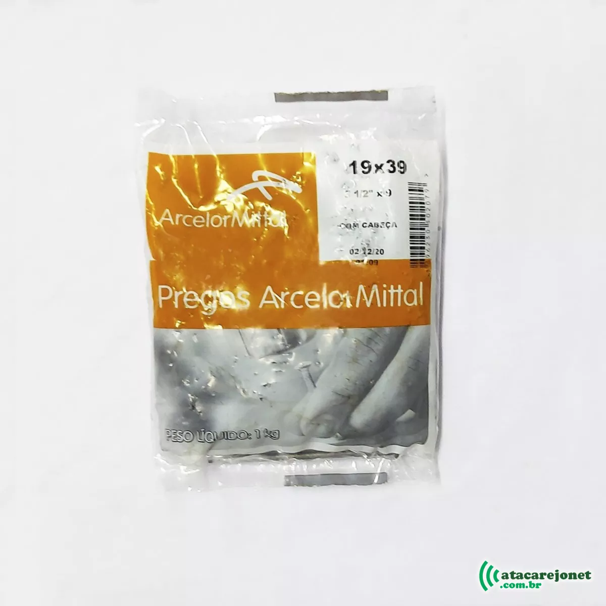 Prego Polido 19x39 com Cabeça Embalagem 1Kg - Arcelor Mittal