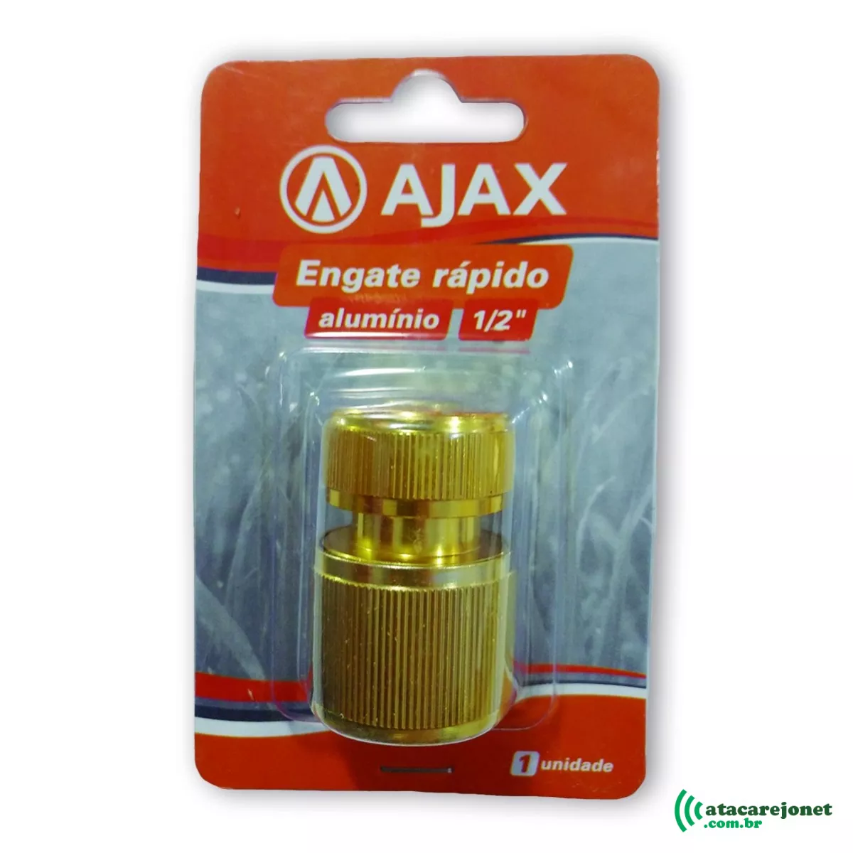 Engate Rápido para Mangueira em Alumínio Dourado 1/2\" - Ajax