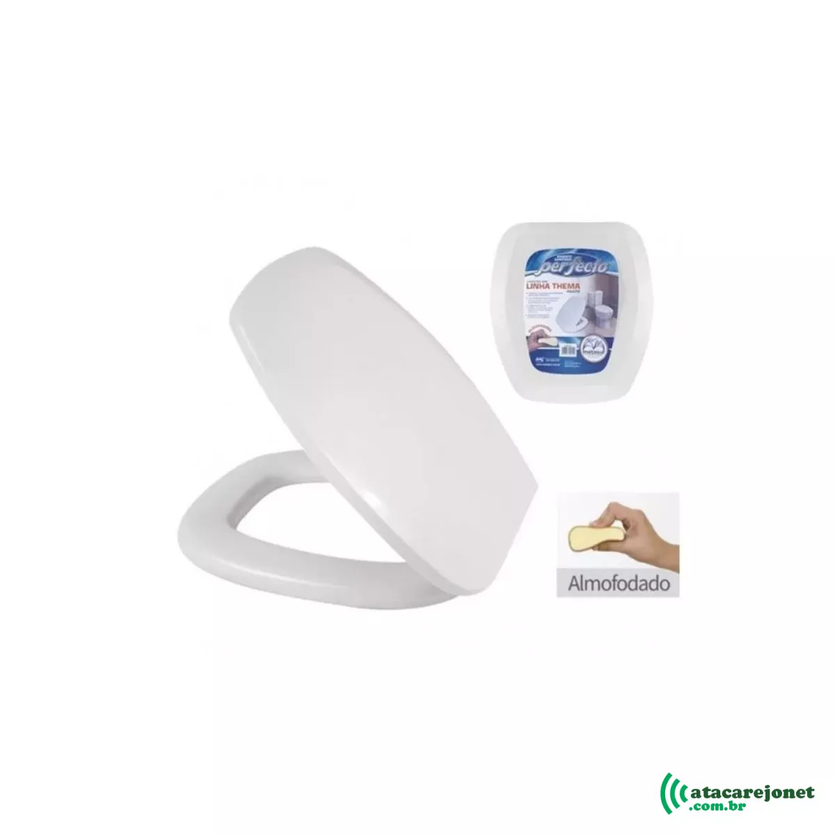 Assento Sanitário Plástico Almofadado Perfecto Thema Branco - Metasul