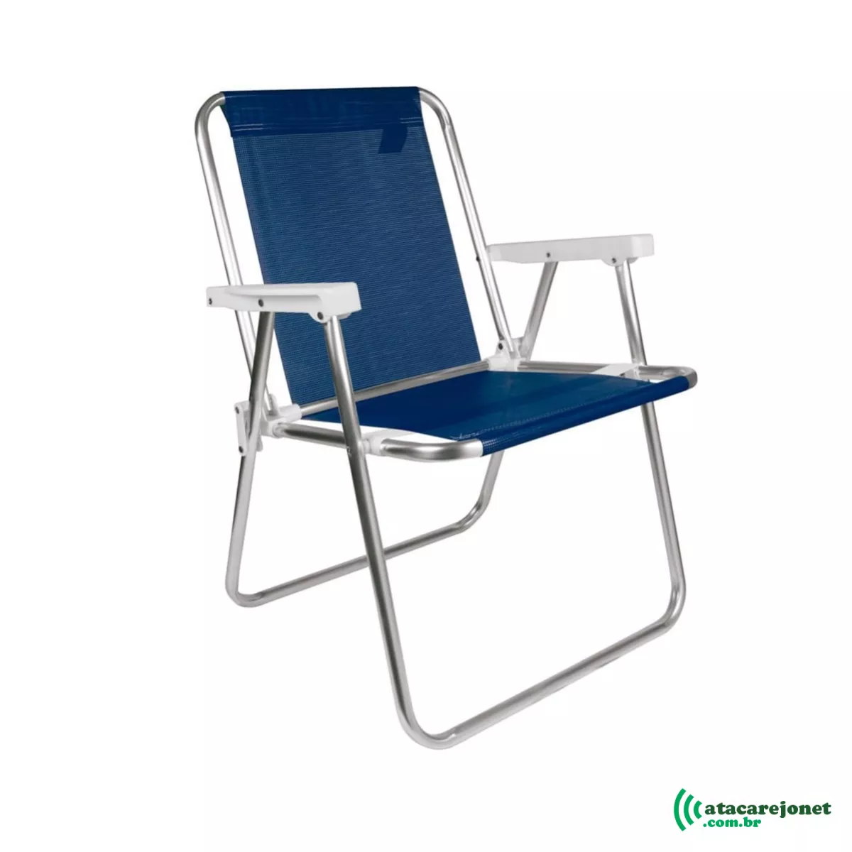 Cadeira Alumínio Alta Dobrável 110kg Sannet Azul Marinho – Mor