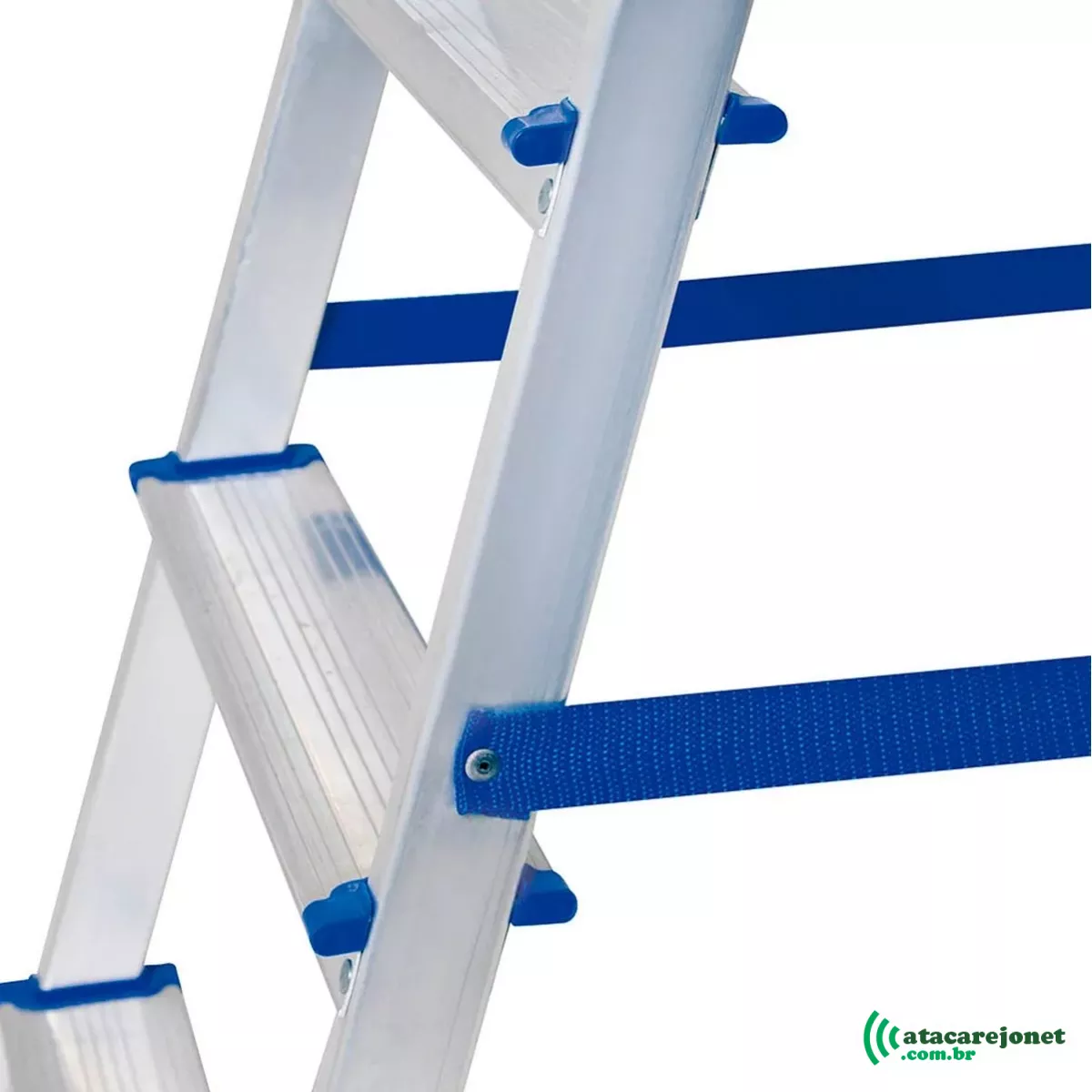 Escada Alumínio 5 Degraus com Fita Segurança - Mor