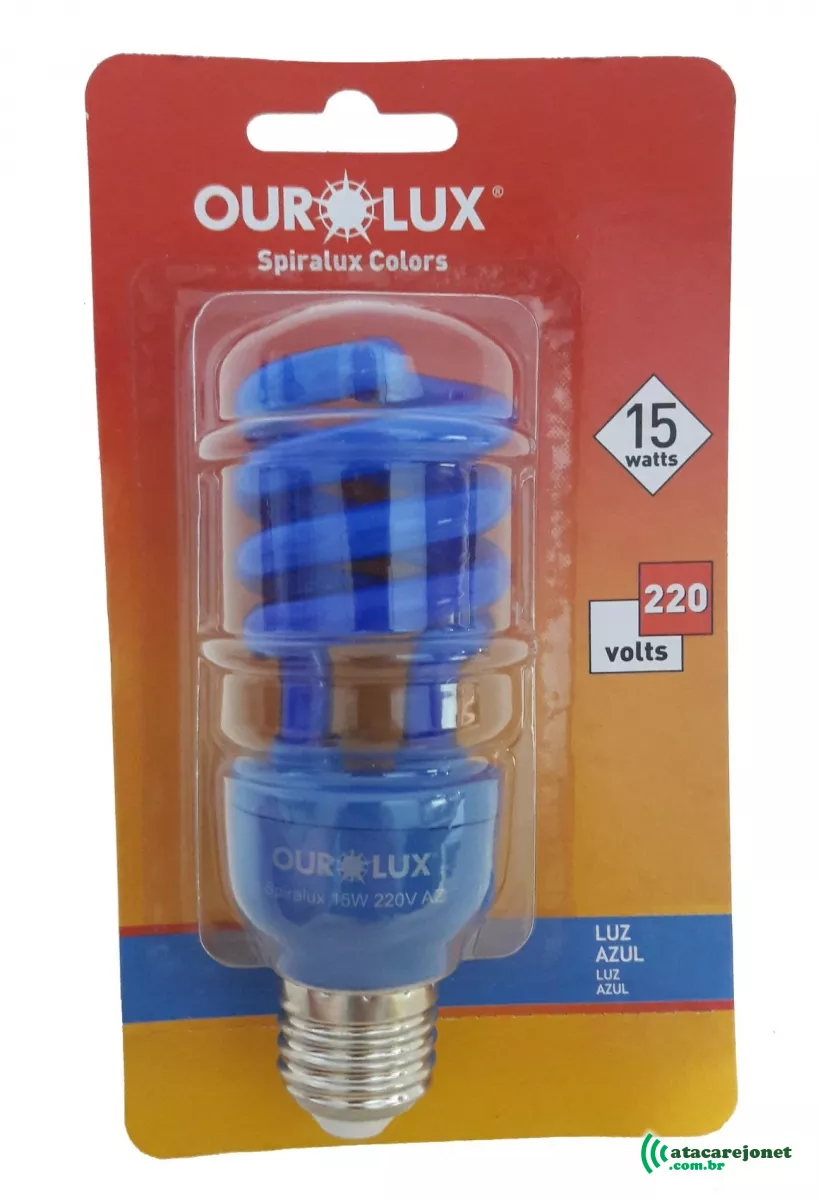 Lâmpada Eletrônica Espiral Azul 15W -  220v – Ourolux