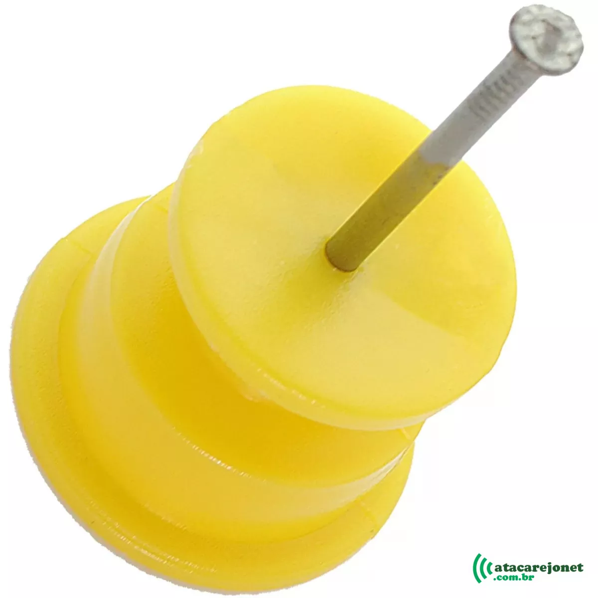Isolador Roldana Plástico Anti UV Fio com Prego 100un Amarelo 30x30 - CNI