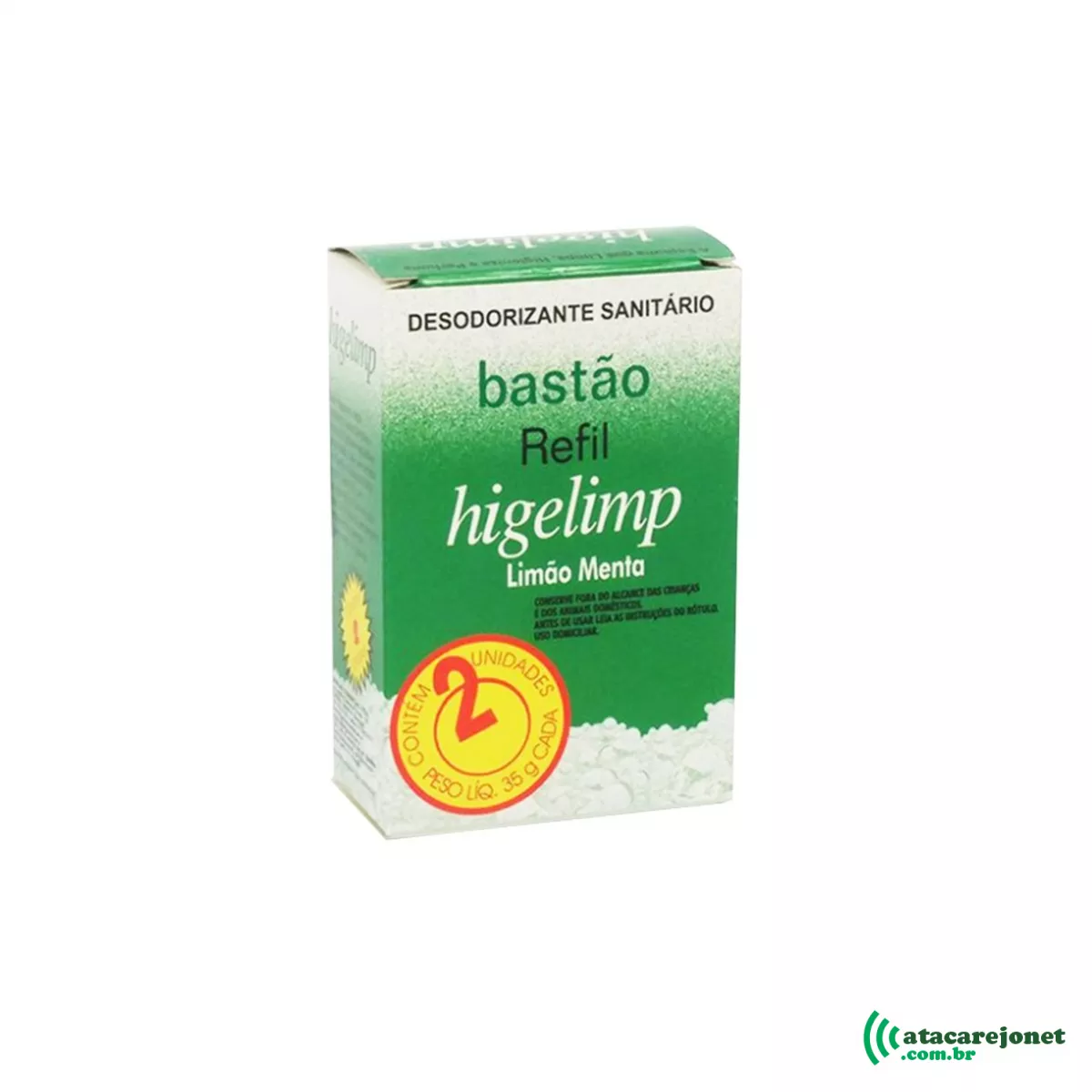 Desodorizante Sanitário Bastão Refil Higelimp 35g x 2 unidades Limão Menta - Sanilar
