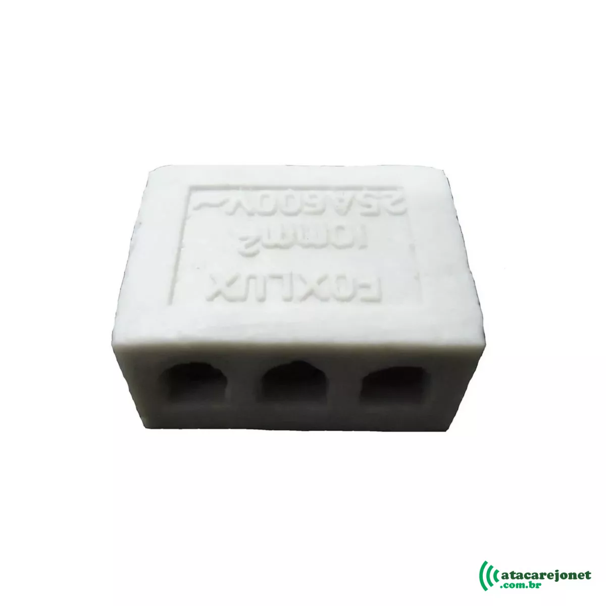 Conector Tripolar 25A de Porcelana 10mm - Foxlux