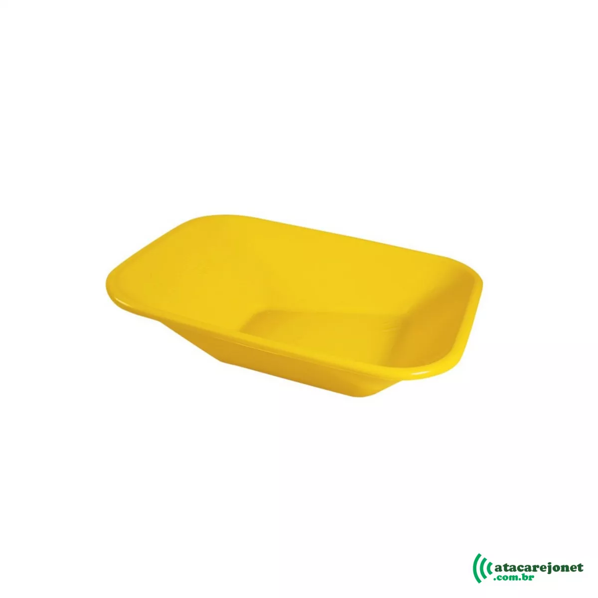 Caçamba Plástica sem Furação para Carrinho de Mão Amarela 60 litros - Metasul