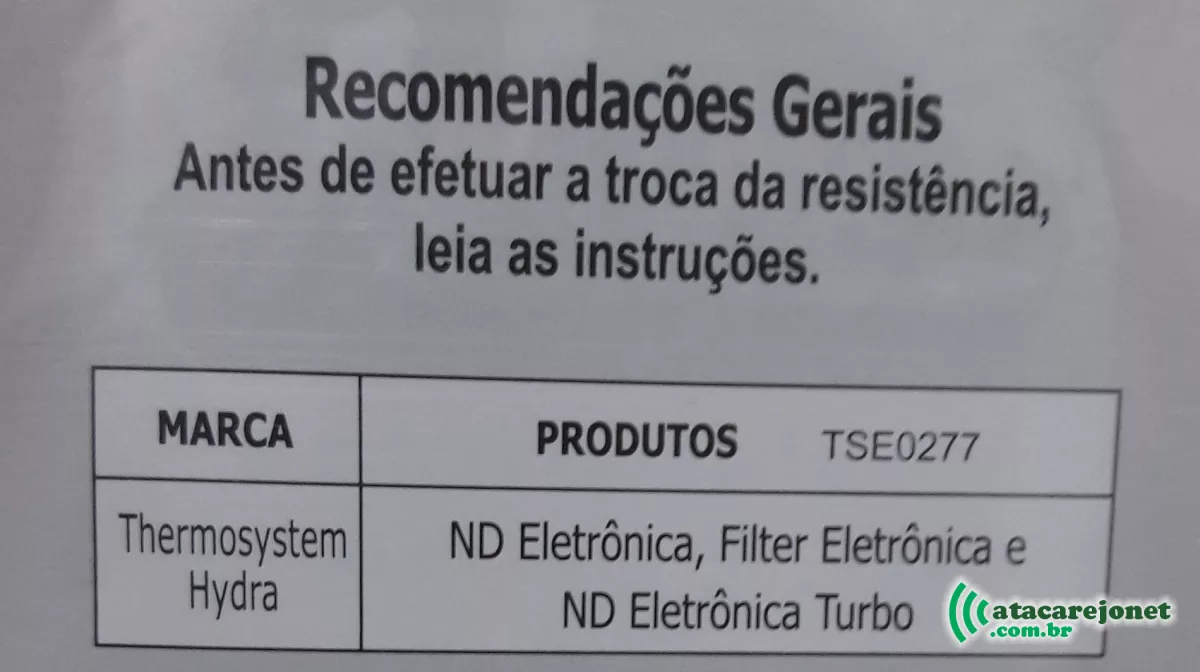 Resistência Eletrônica Hydra/Thermosystem ND 7.700W/220V - Pratimix