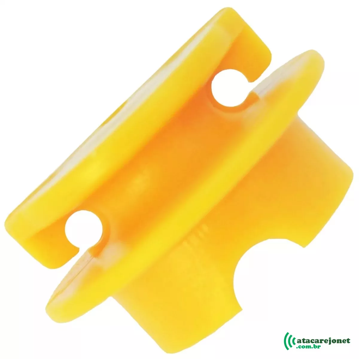 Isolador Roldana Plástico para Fio com Garra sem Prego 40 Emb. com 100 unidades Amarelo - CNI